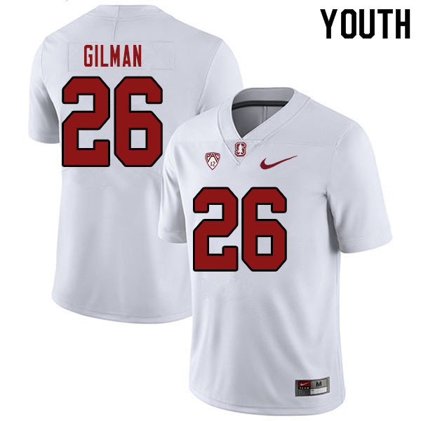 Youth #26 Alaka'i Gilman Stanford Cardinal College Football Jerseys Sale-White - Click Image to Close